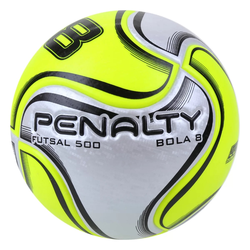 Bola Penalty Futsal 500 8 X - Branco / Amarelo