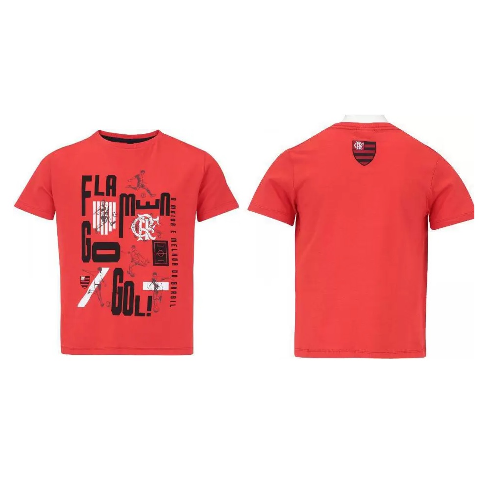 Camisa Braziline Flamengo Infantil T-Shirt Bigger - Vermelho