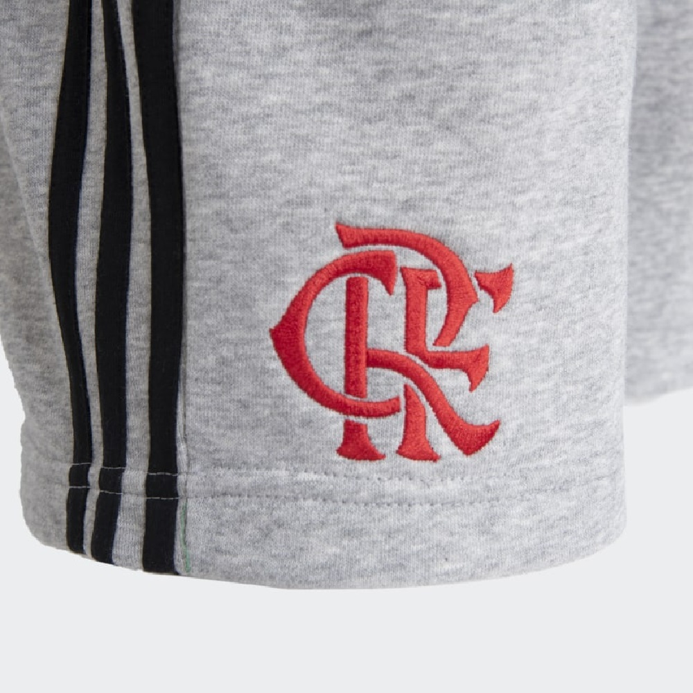 Short Moletom CR Flamengo Adidas - Masculino / Cinza Claro