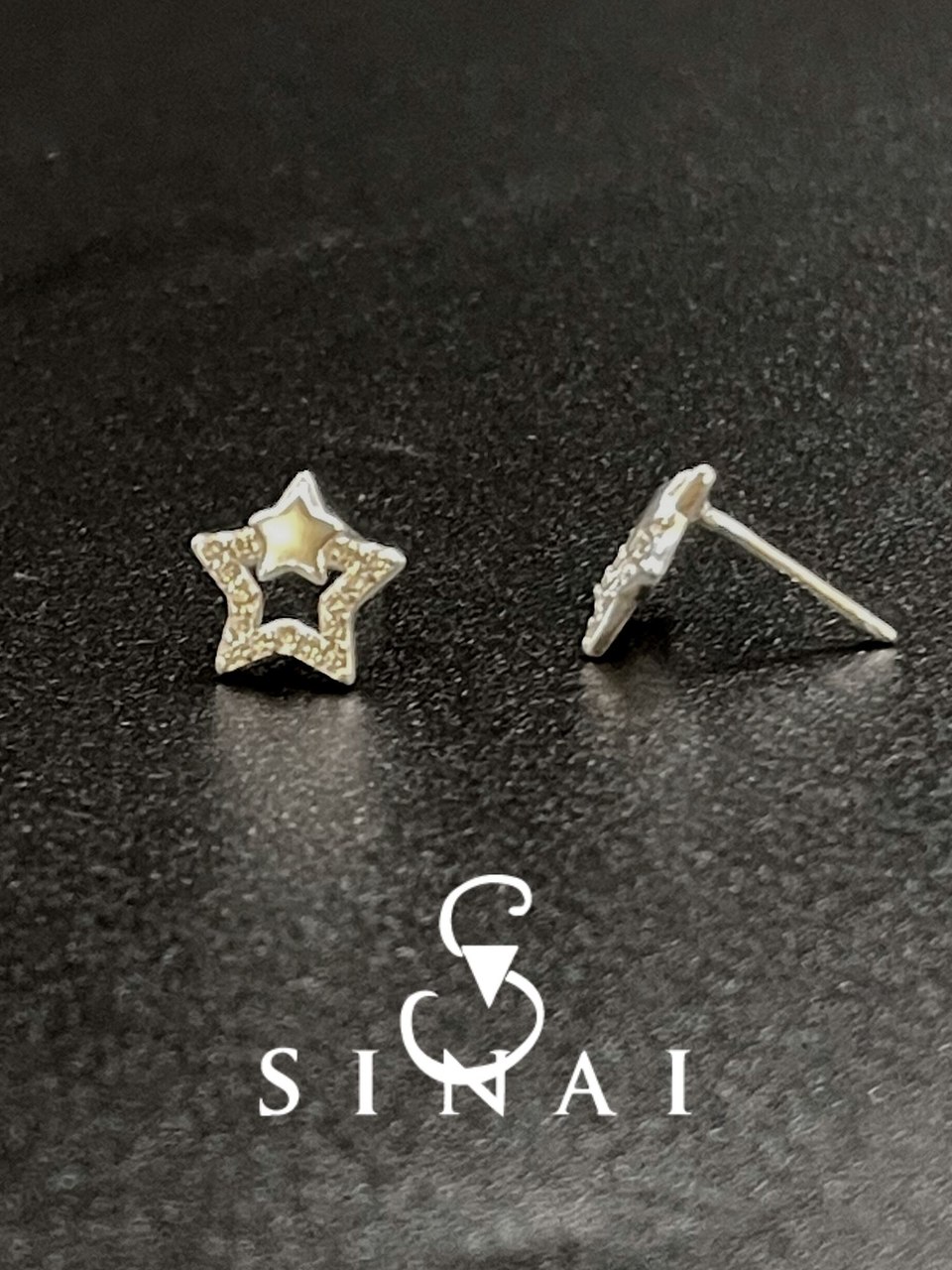 Brinco Estrelada Cravejado com zircônia Prata 925  - Sinai Joias