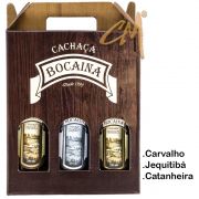 Cachaça Bocaina 275 ml - Kit Carvalho-Jequitiba-Castanheira  (Lavras - MG)