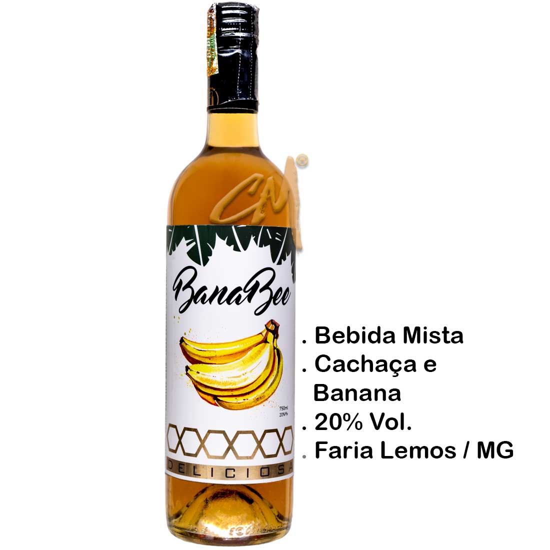 Bebida Mista BanaBee Banana, Mel e Canela 750 ml (Faria Lemos - MG)