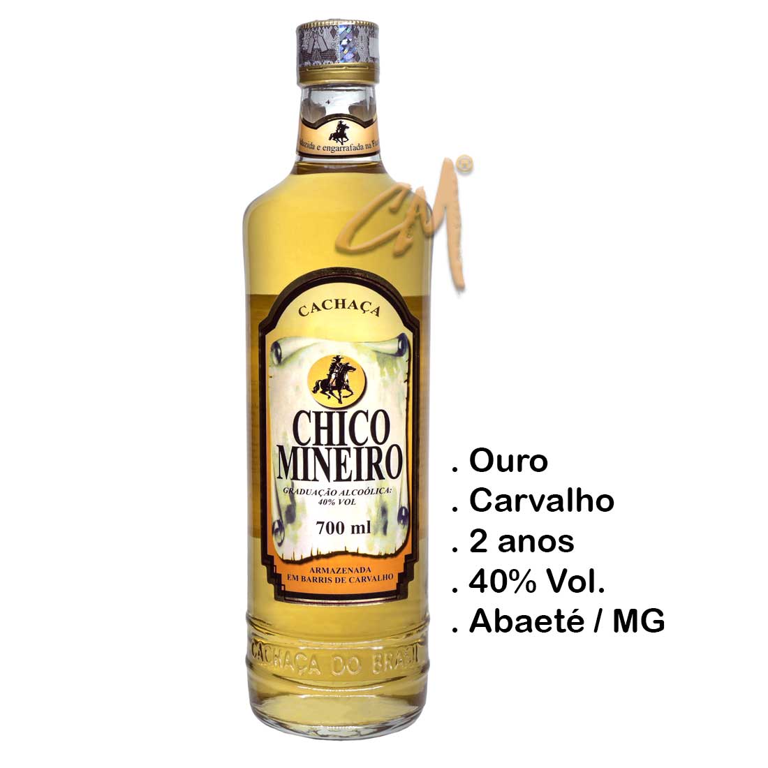 Cachaça Chico Mineiro Ouro 700 ml (Abaeté - MG)