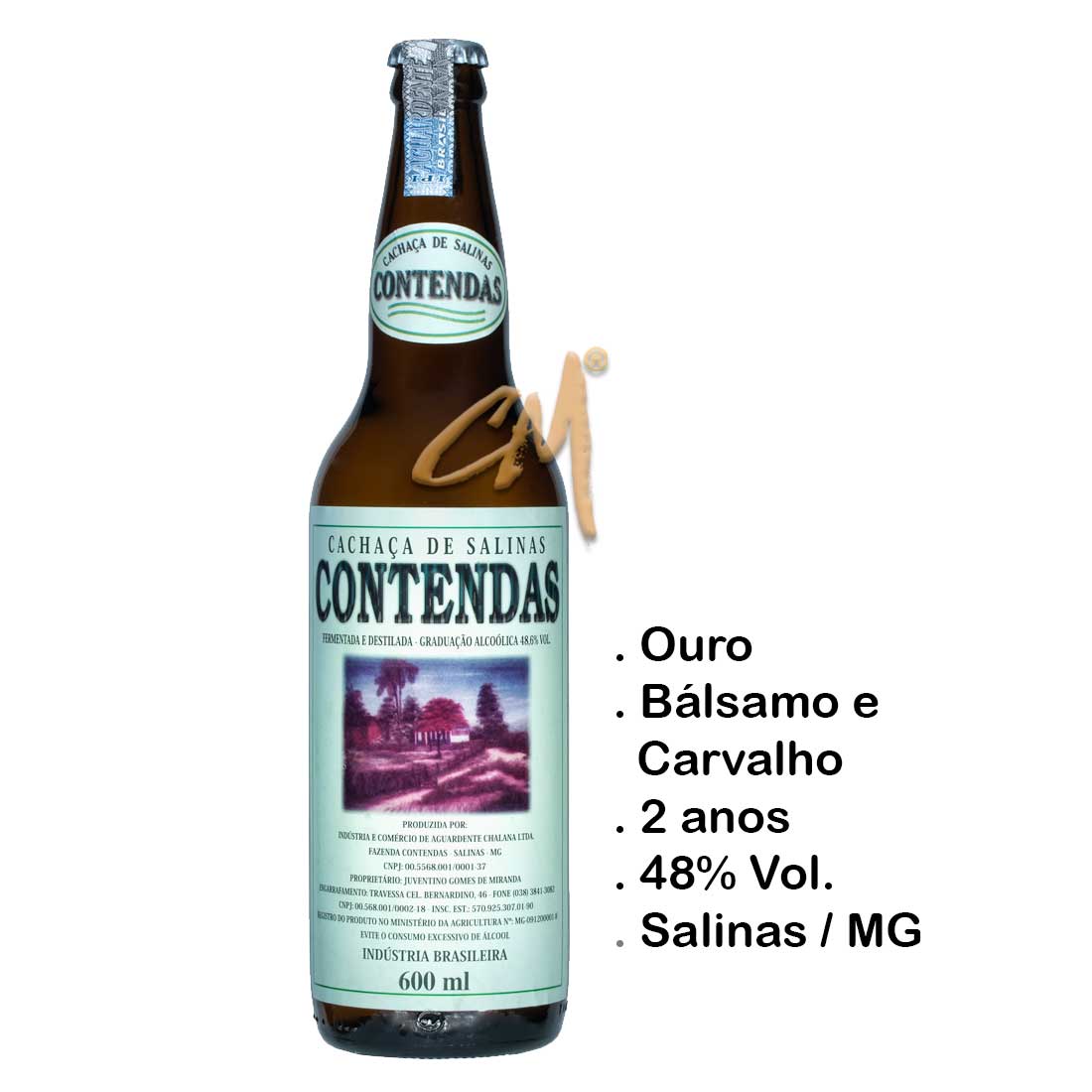 Cachaça Contendas 600 ml (Salinas - MG)