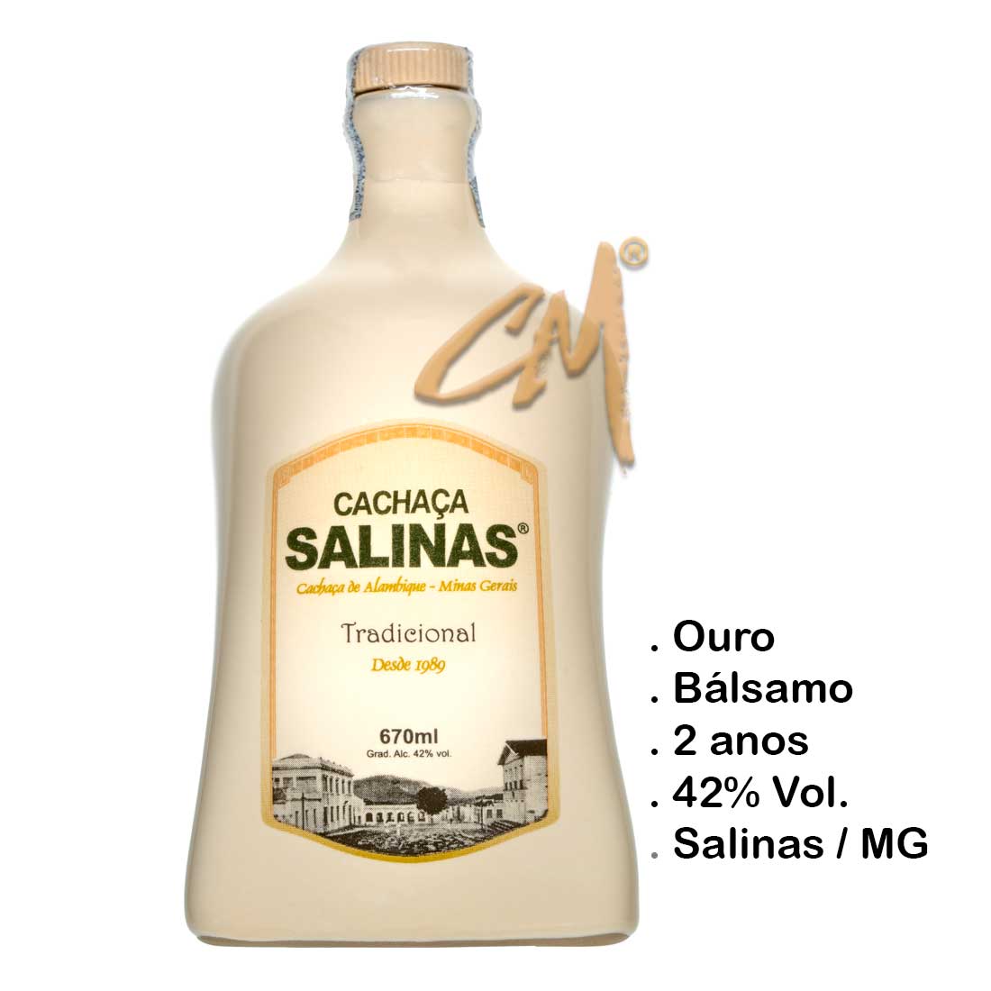 Cachaça Salinas Tradicional Louça Bege 700 ml (Salinas - MG)
