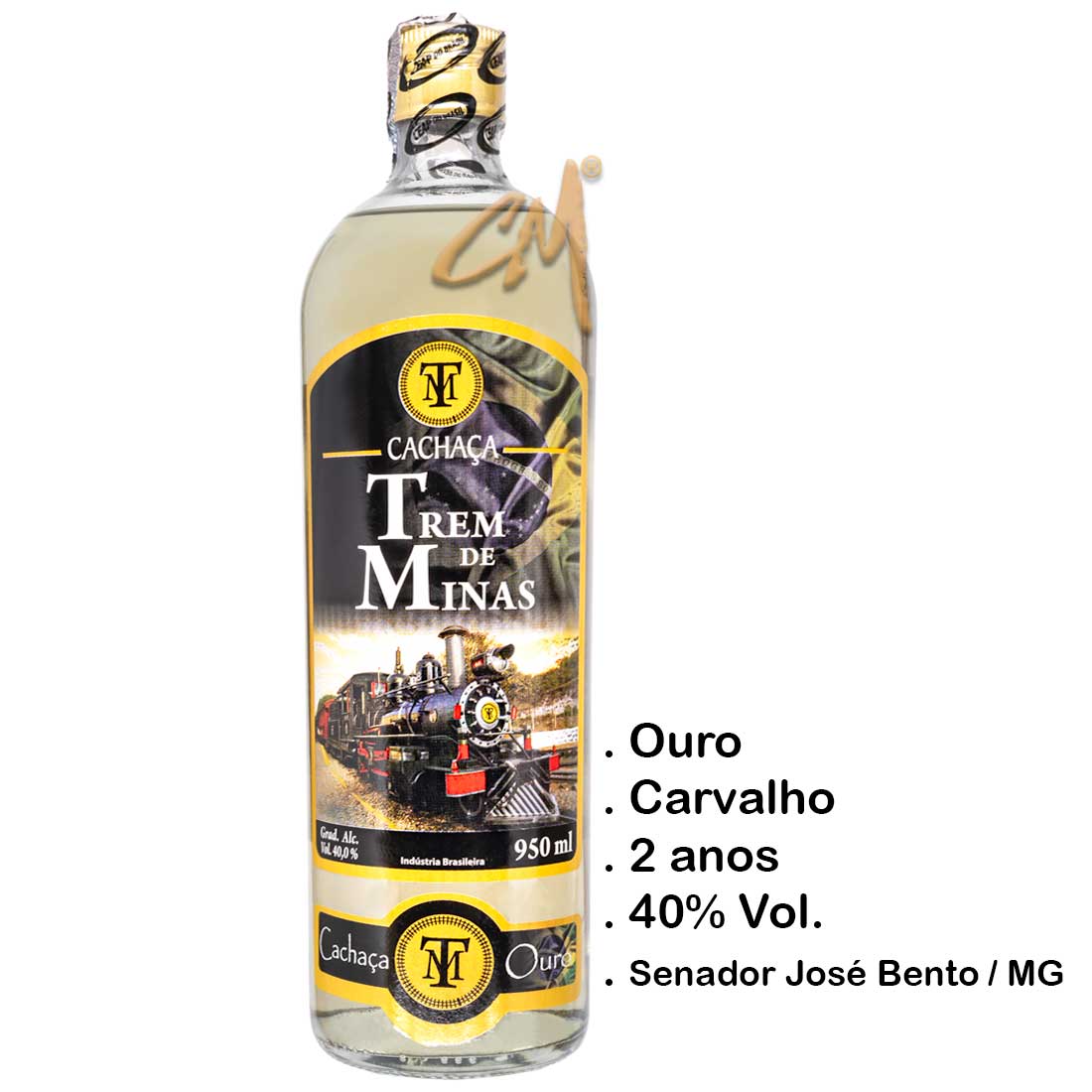 Cachaça Trem de Minas Ouro 950 ml (Senador José Bento - MG)