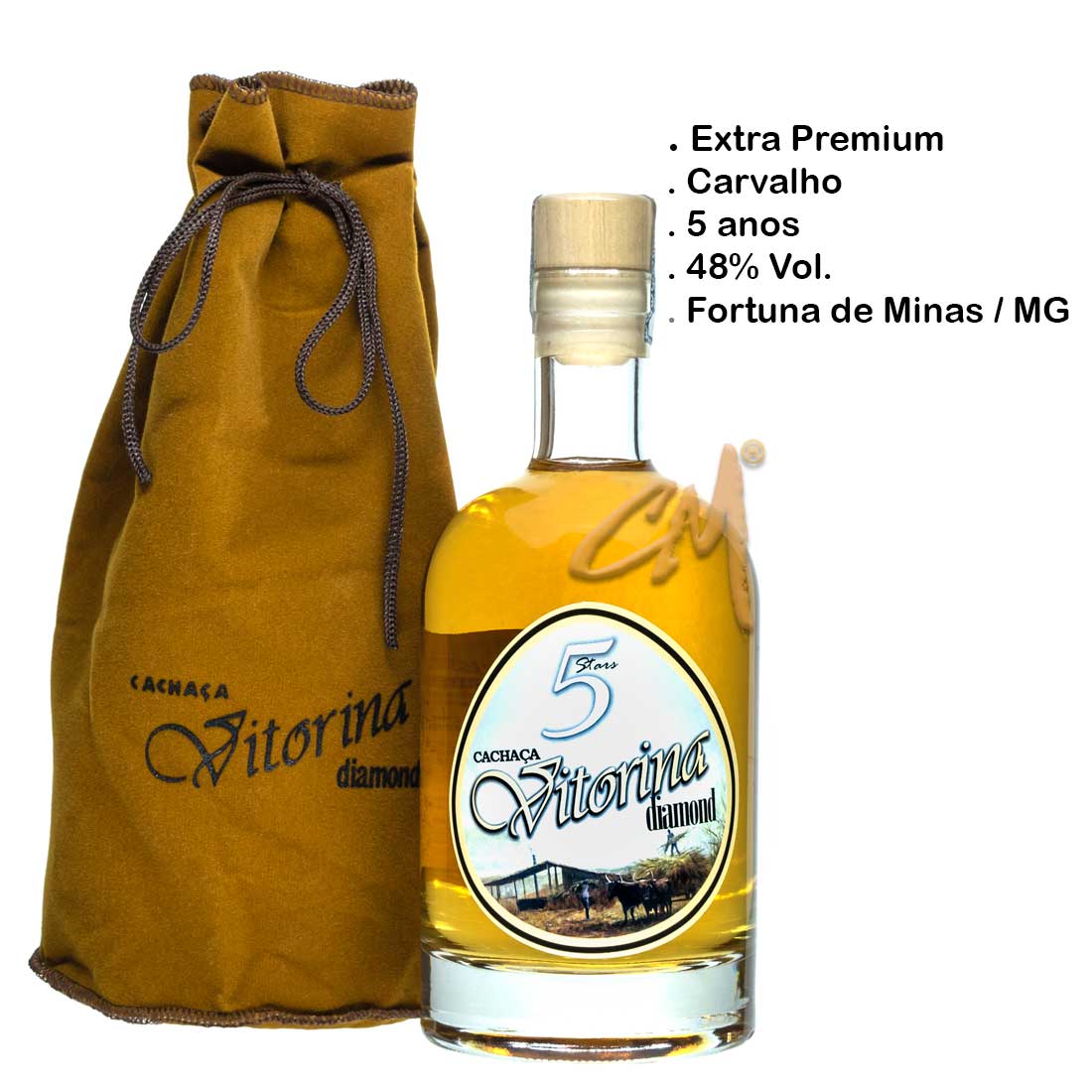Cachaça Vitorina Diamond 750 ml   (Fortuna de Minas - MG)