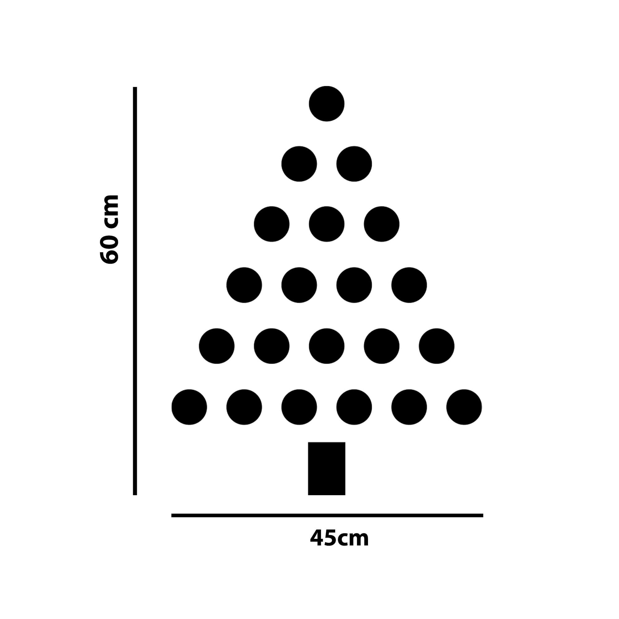 Adesivo de Parede Árvore de Natal Bolinhas Minimalista Decoração Vitrine