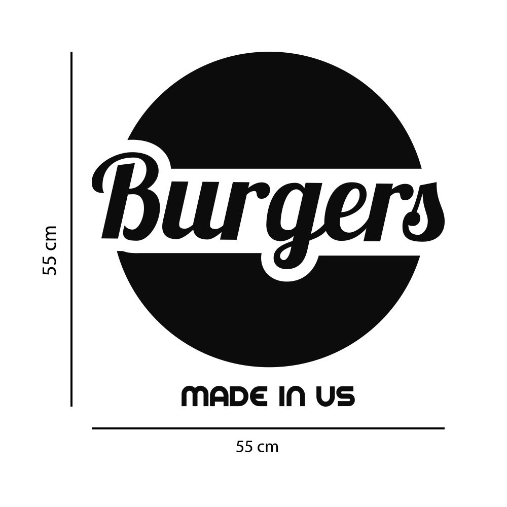 Adesivo de Parede Logo Burgers - Hamburgueria