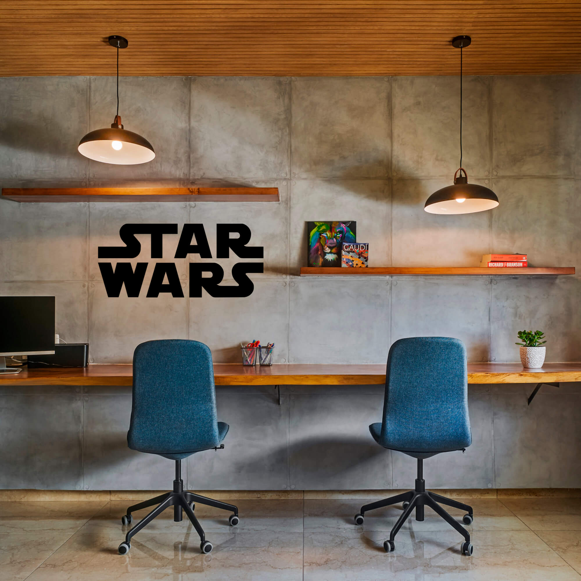 Adesivo de Parede Logo Filme Star Wars Guerra nas Estrelas Decoração Geek