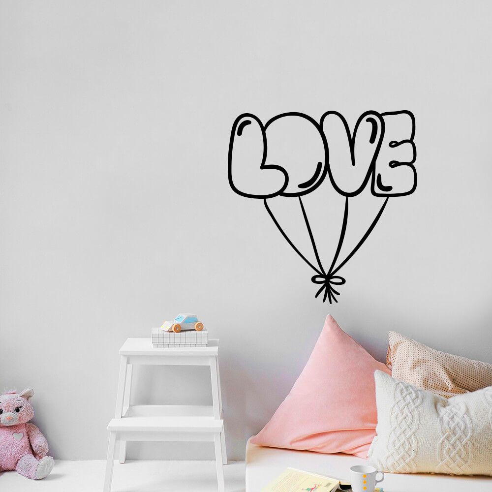 Adesivo Decorativo Porta Love Amor Lettering Decoração Quarto Infantil