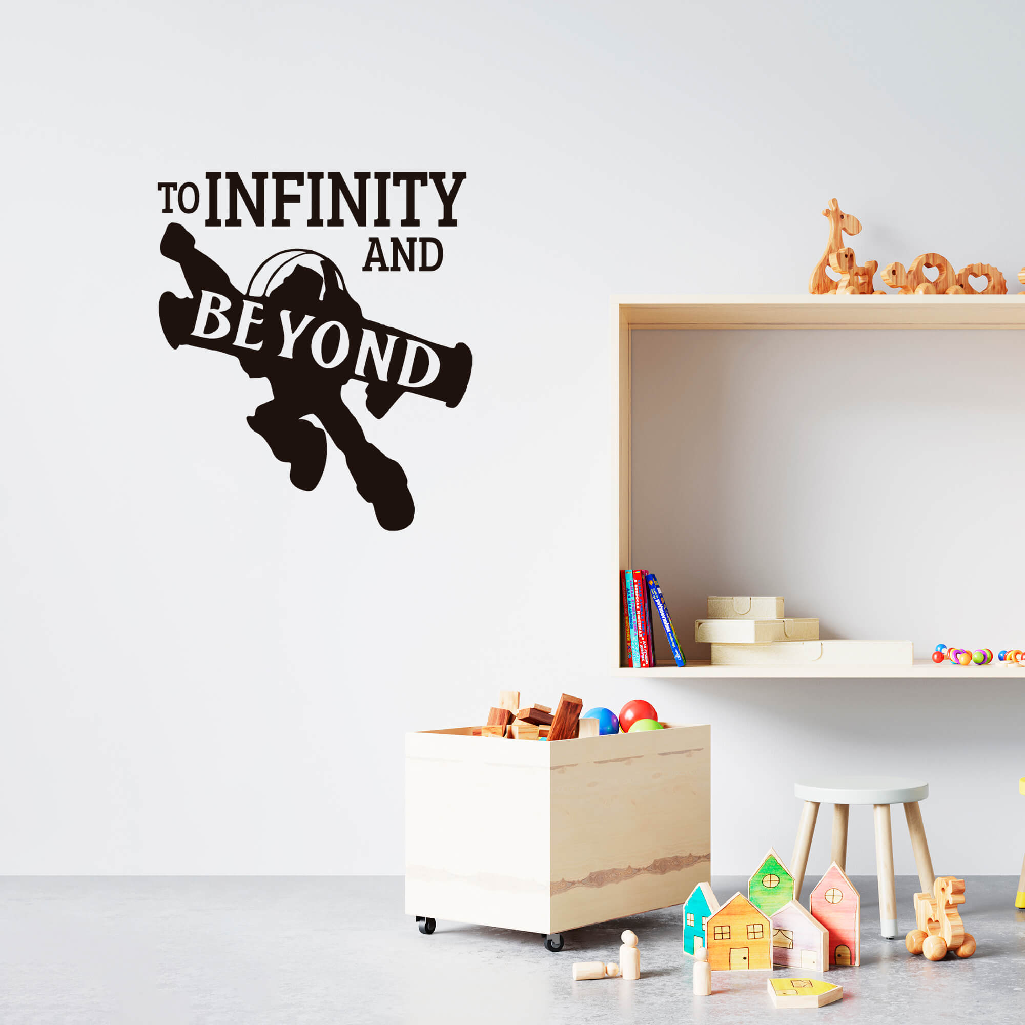 Adesivo Decorativo Frase Inglês To Infinity and Beyond - Ao Infinito e Além Decoração Quarto Infantil