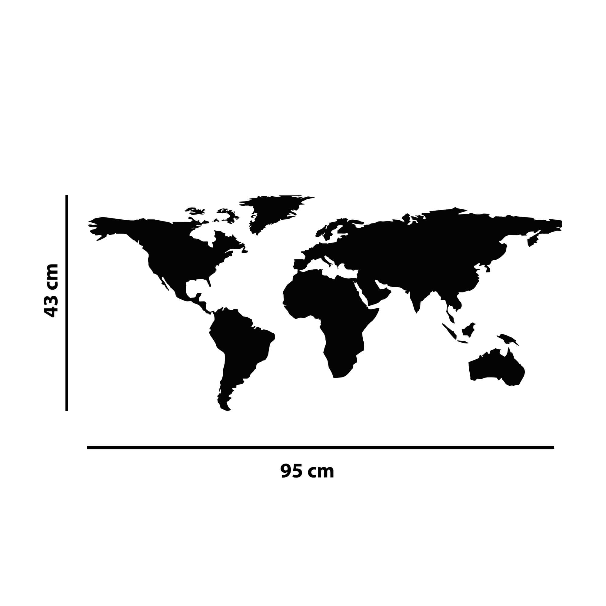Adesivo de Parede Mapa Mundi Países Mundo Decoração Ambientes Sala Quarto Escritório