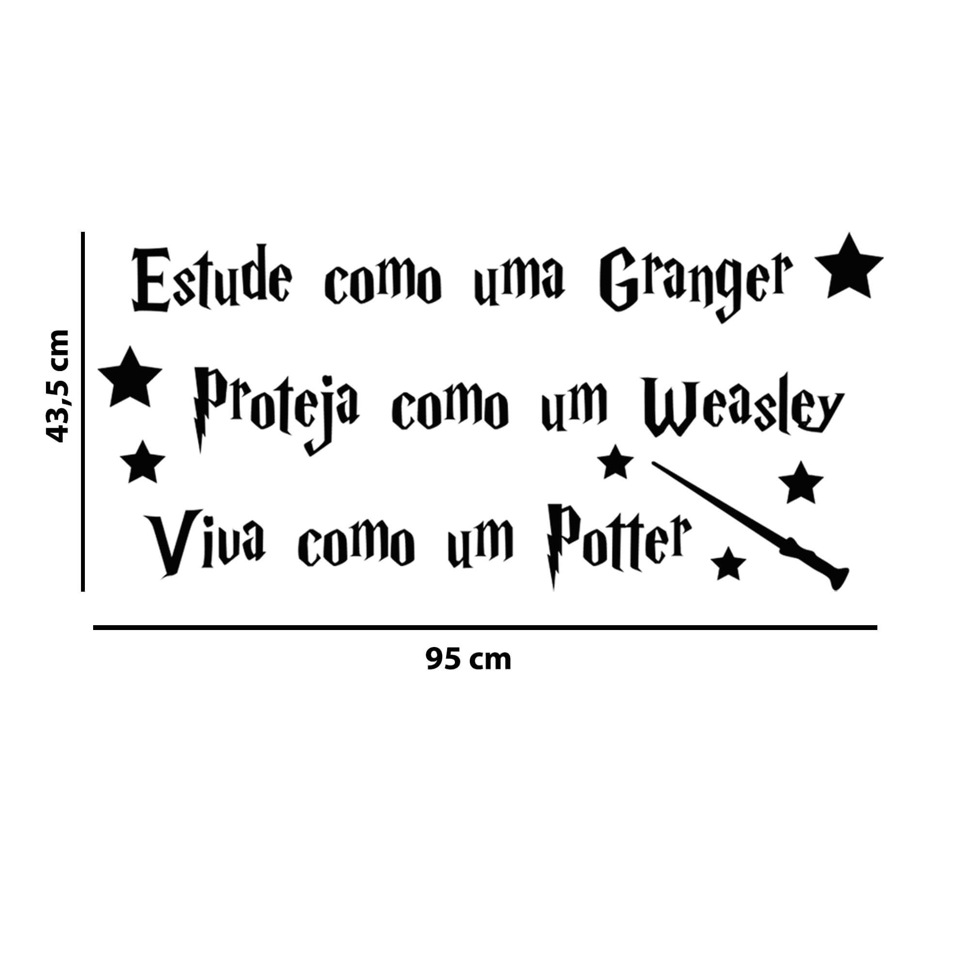 Adesivo Decorativo Frase Viva Como Um Potter Hogawarts Harry Potter Weasley Granger