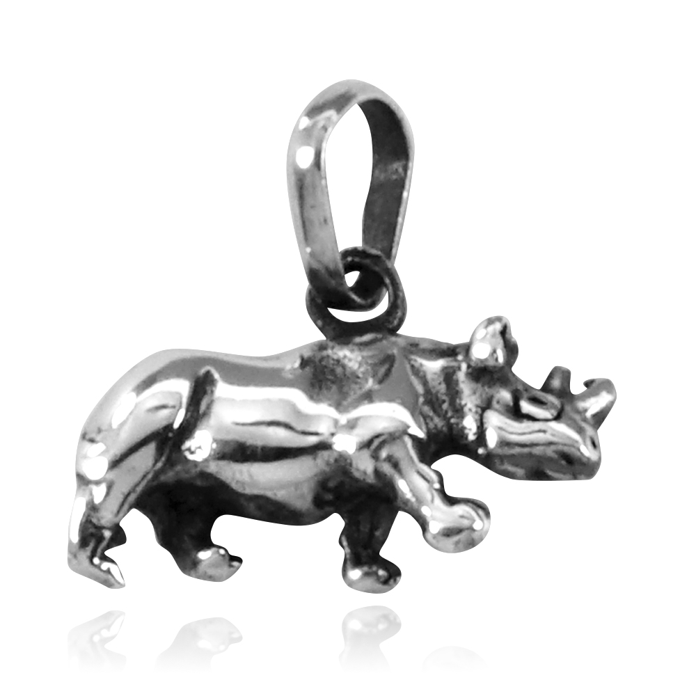 Pingente de Rinoceronte em prata 950 banhado em ouro - 9590