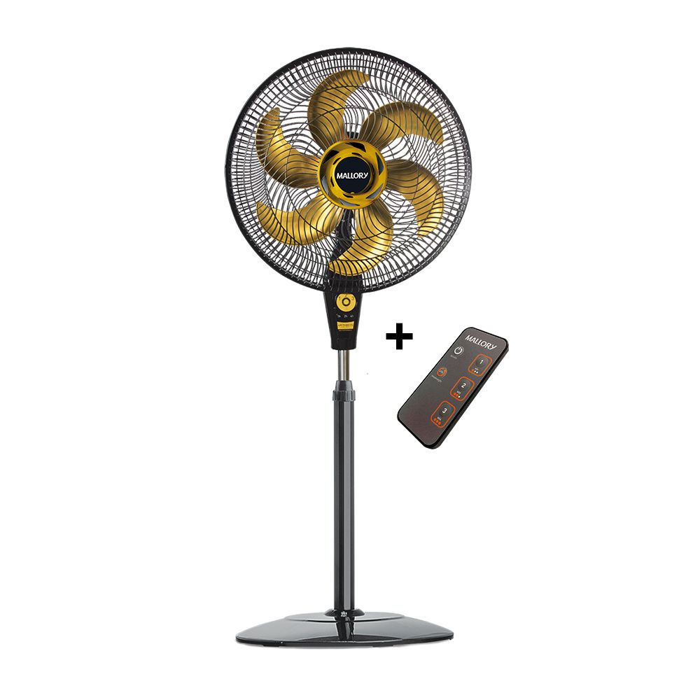 Ventilador de coluna Mallory Air Timer TS+ Preto/Dourado - Com controle remoto  - My Shop