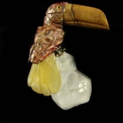 Pássaro Pedra Natural Cristal, Calcita e Dolomita - 6701