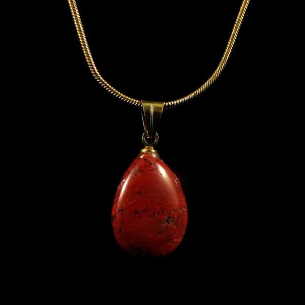 Pingente Jaspe Vermelha Pedra Natural - 5999