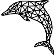 Golfinho - Decoração de Parede - Escultura Geométrica em MDF Vários Tamanhos