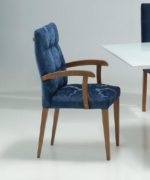 Kit 2 Cadeiras Sofia com Braço Azul Liso - Qualitá
