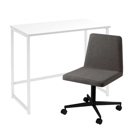 Kit Office Escrivaninha Branca Cadeira Chumbo - DAF Mobiliário