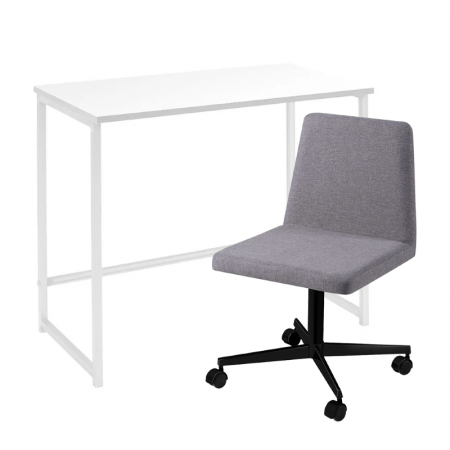 Kit Office Escrivaninha Branca Cadeira Cinza - DAF Mobiliário
