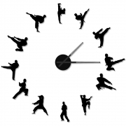 Relógio de Parede Grande 3D - Kung Fu - 70CM