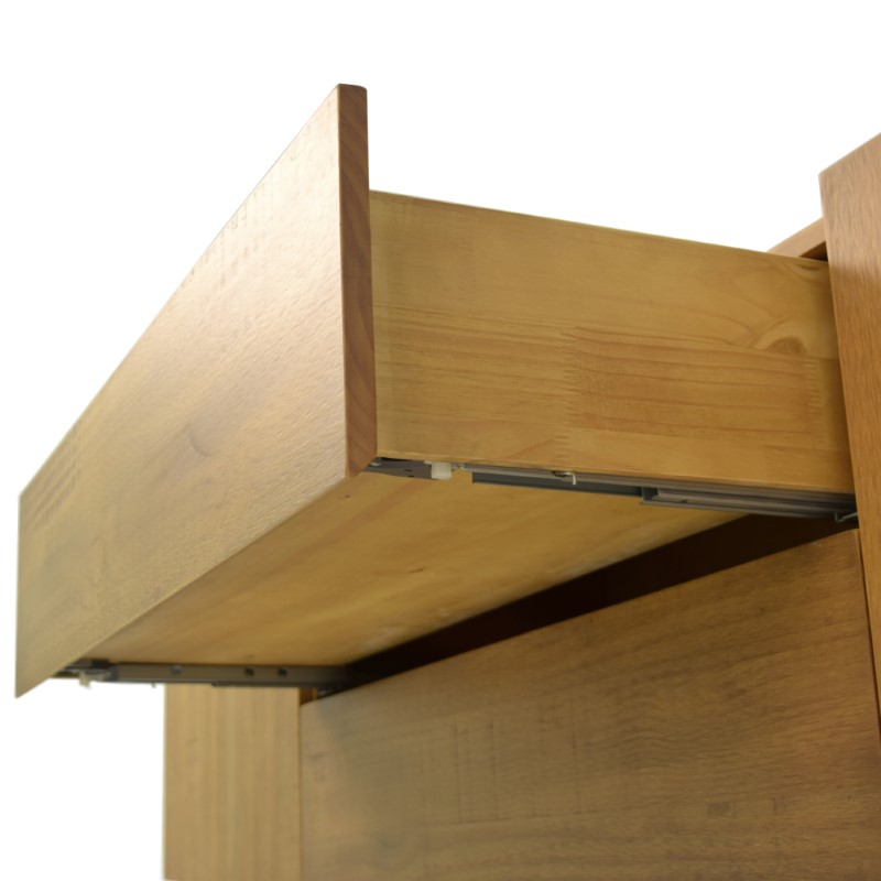 Balcão Buffet 2 Portas 2 gavetas Lumber Base Metal - Castanho Oregon - Datelli Design