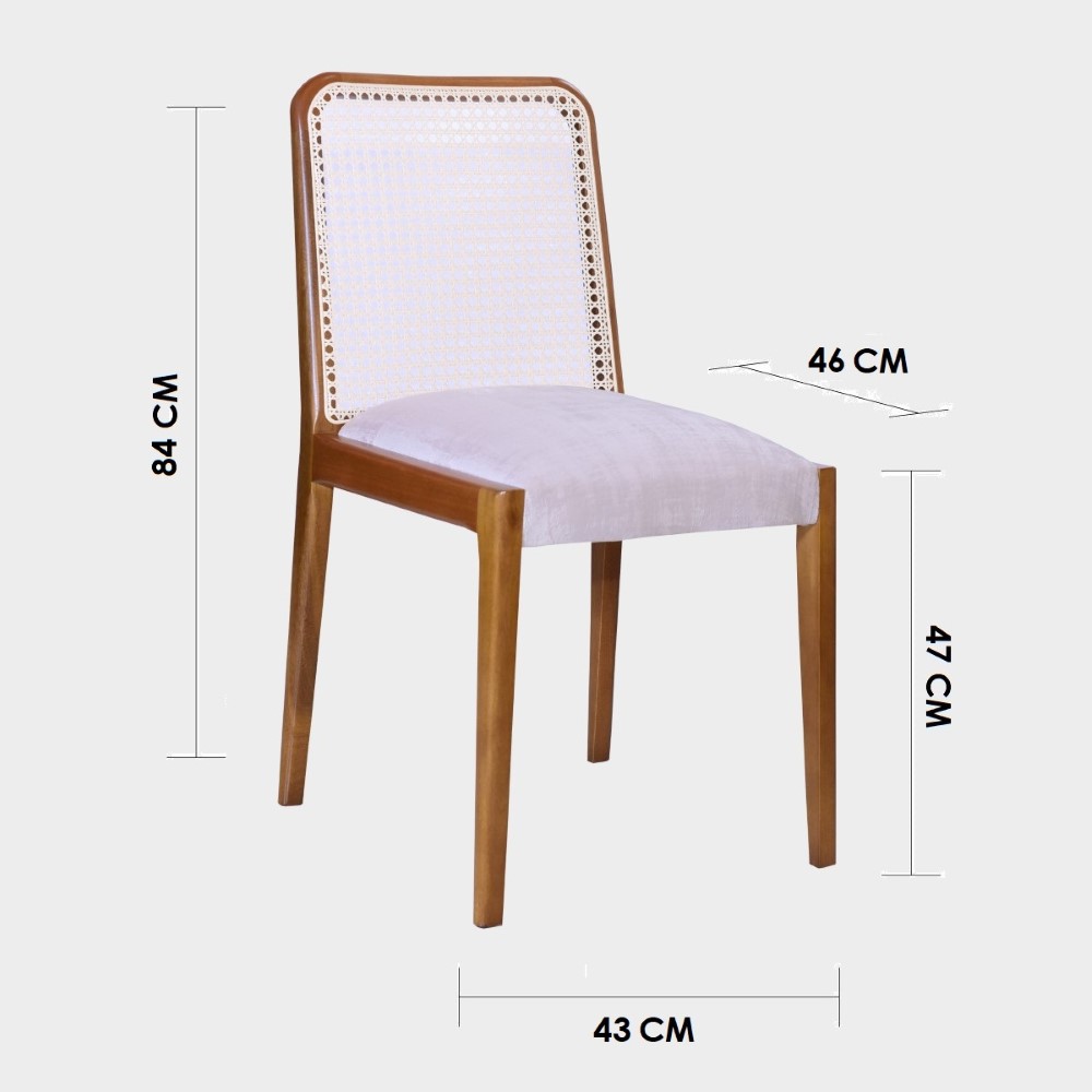 Cadeira Ávila Estrutura Chocolate Vários Tecidos em Linho e Veludo - Qualitá