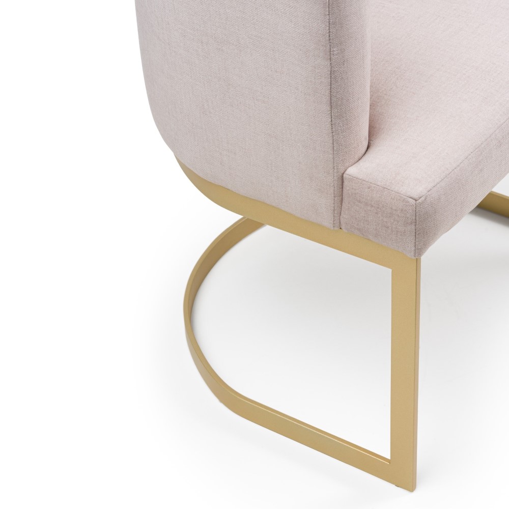 Cadeira Bistrô Estofado Várias Cores Base Aço Carbono Dourado - Datelli Design