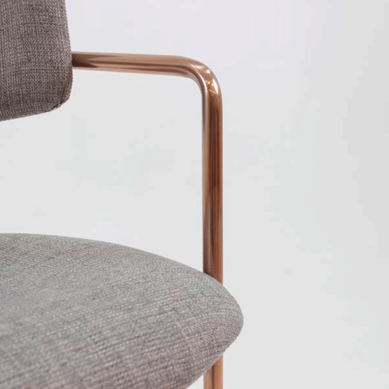 Cadeira Coco Aço Carbono Grafite Fosco em Tecido, Couro Ecológico e Couro Natural Várias Cores - Artesian
