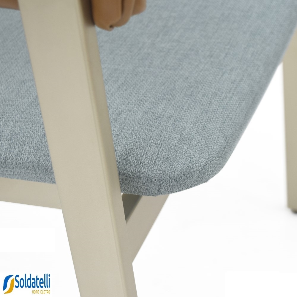 Cadeira Coller Aço Champanhe Encosto Estofado - Datteli Design