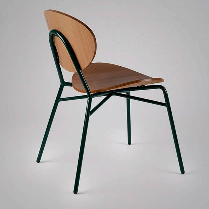 Cadeira Lapa em Aço Carbono e Madeira Lâmina Tauari - Artesian