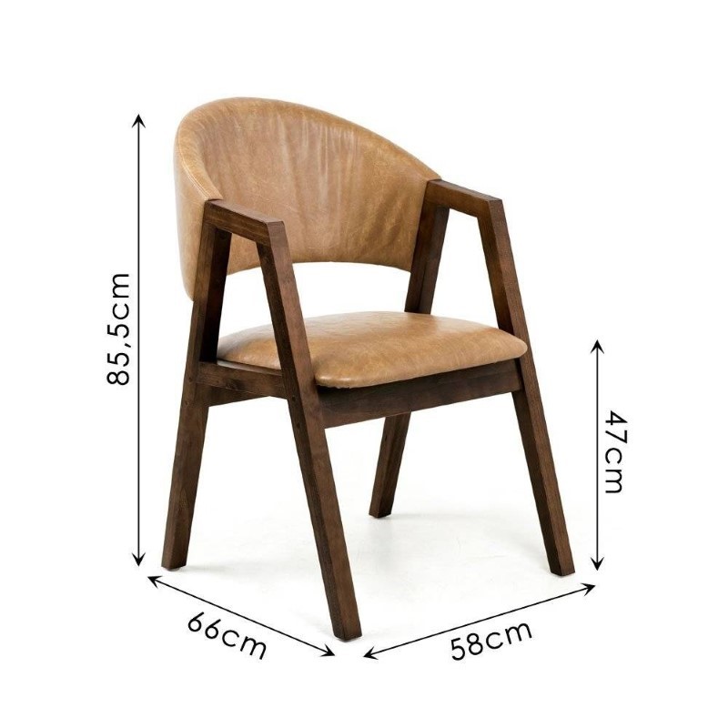 Cadeira Malai Castanho Canela - Datelli Design