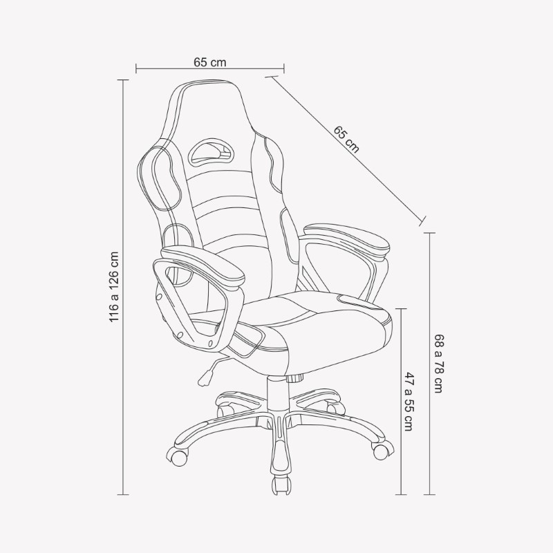 Cadeira Office Gamer Flash PU Varias Cores - Rivatti