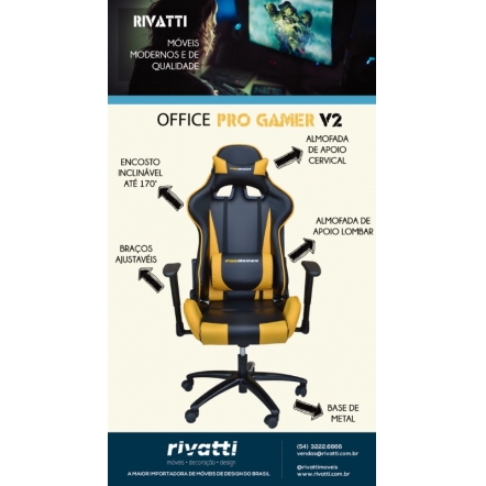 Cadeira Office Pro Gamer V2 Várias Cores  -  Rivatti