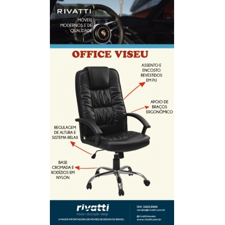 Cadeira Office Viseu Baixa Preta - Rivatti