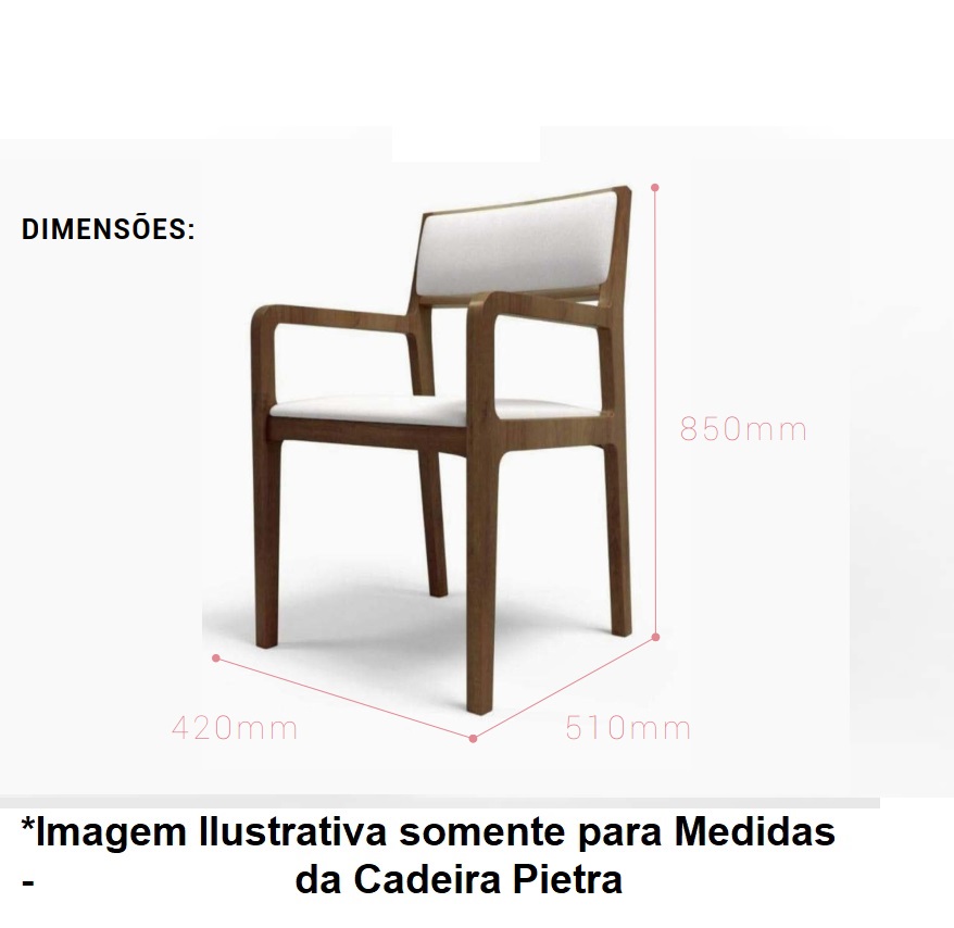 Cadeira Pietra Com Braço Estofada Base Nogueira - Vhaack