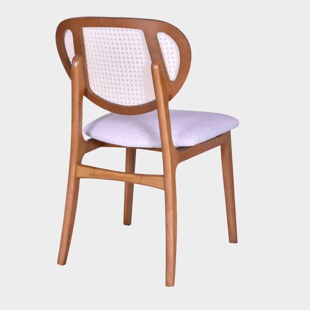Cadeira Terrassa Estrutura Imbuia Vários Tecidos em Linho e Veludo- Qualitá