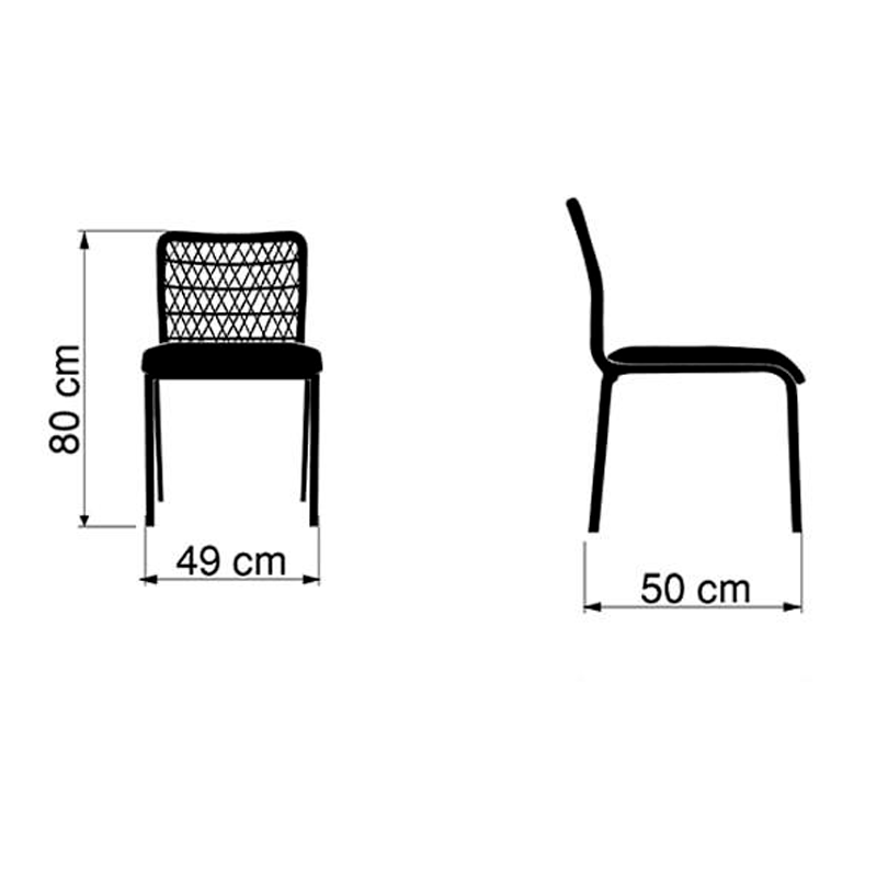 Cadeira Trama Slim Estofada - Artesian