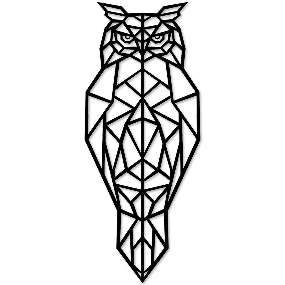 Coruja - Decoração de Parede - Escultura Geométrica em MDF Vários Tamanhos