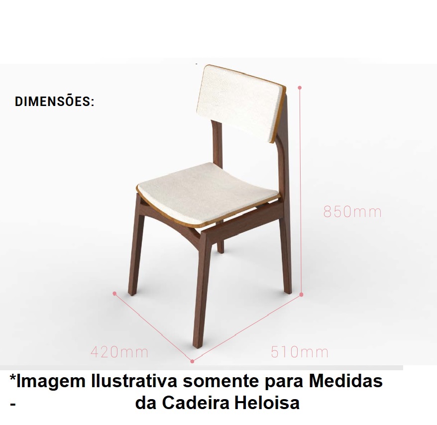 Kit 2 Cadeiras Heloisa Estofada Base Nogueira - Vhaack