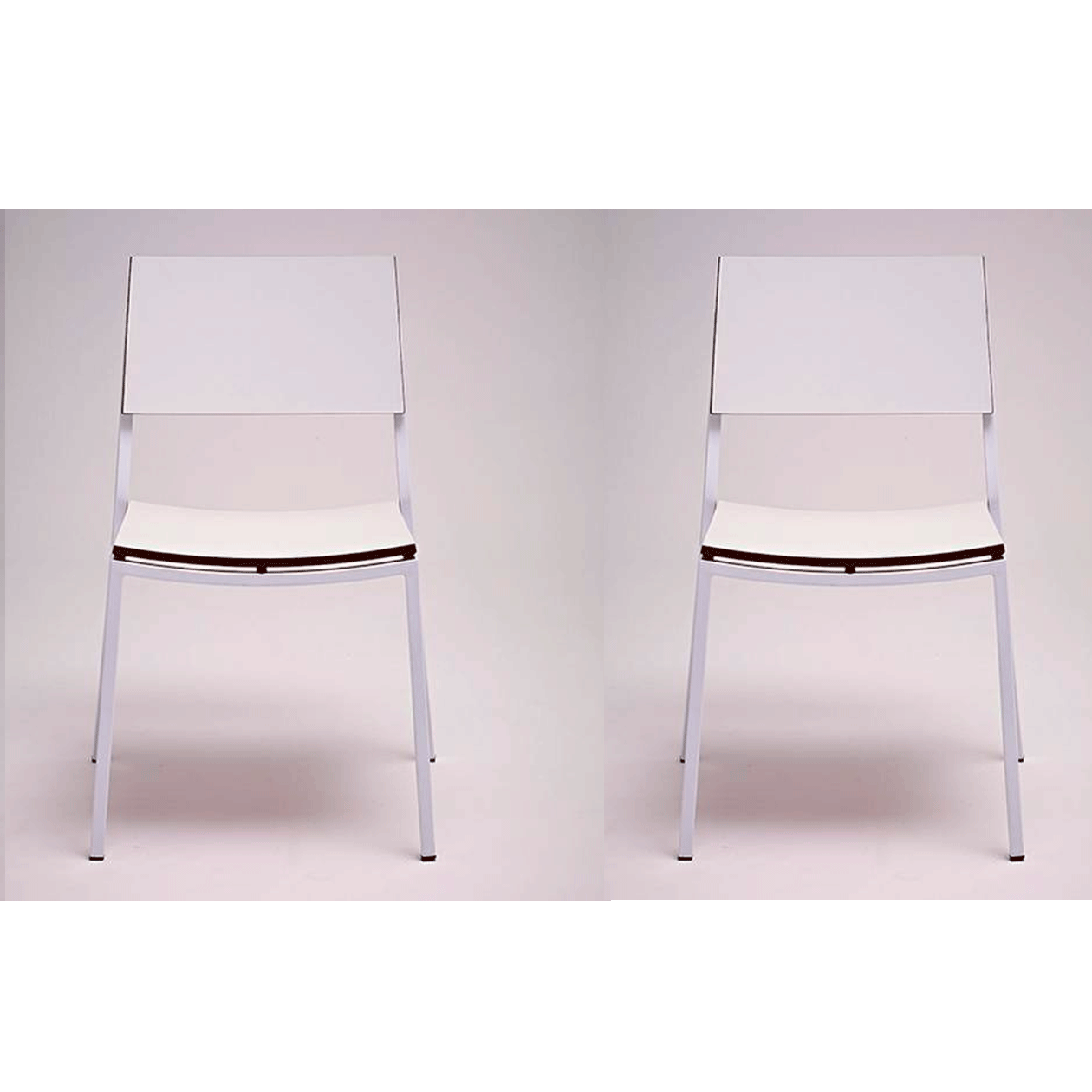 Kit 2 Cadeiras Mitte Base Aço Inox em Fórmica Branco Real - Artesian
