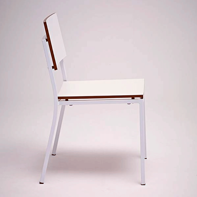 Kit 2 Cadeiras Mitte Base Aço Inox em Fórmica Branco Real - Artesian