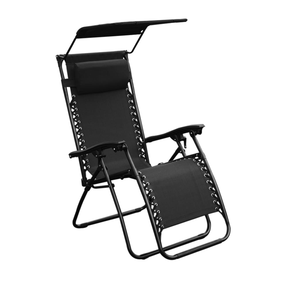 Kit 2 Peças Cadeira Outdoor Equilibrium com Tapa Sol Azul Marinho e Preto - Rivatti