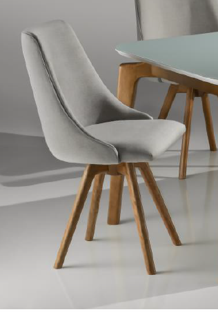 Kit 2 Cadeiras Pietra Base Giratória Chocolate Vários Tecidos em Linho e Veludo- Qualitá