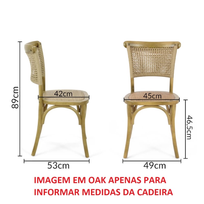 KIT 2 Cadeiras Versalhes OAK e Canela - Datelli Design