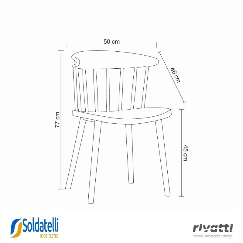 Kit 4 Cadeiras Maisa Cinza e Preta - Rivatti