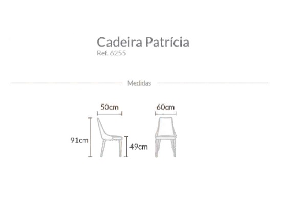 KIT 4 Cadeiras Patrícia Marrom - Datelli Design
