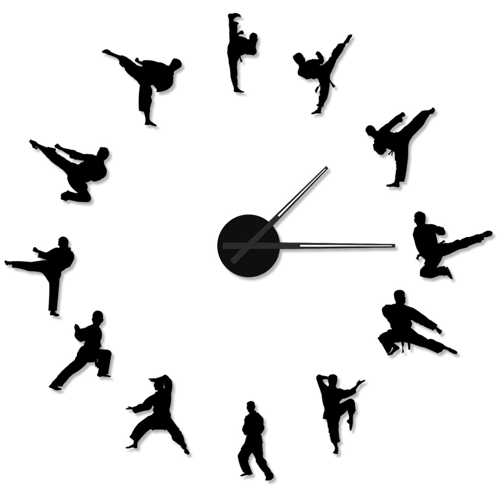 Relógio de Parede Grande 3D - Kung Fu - 70CM